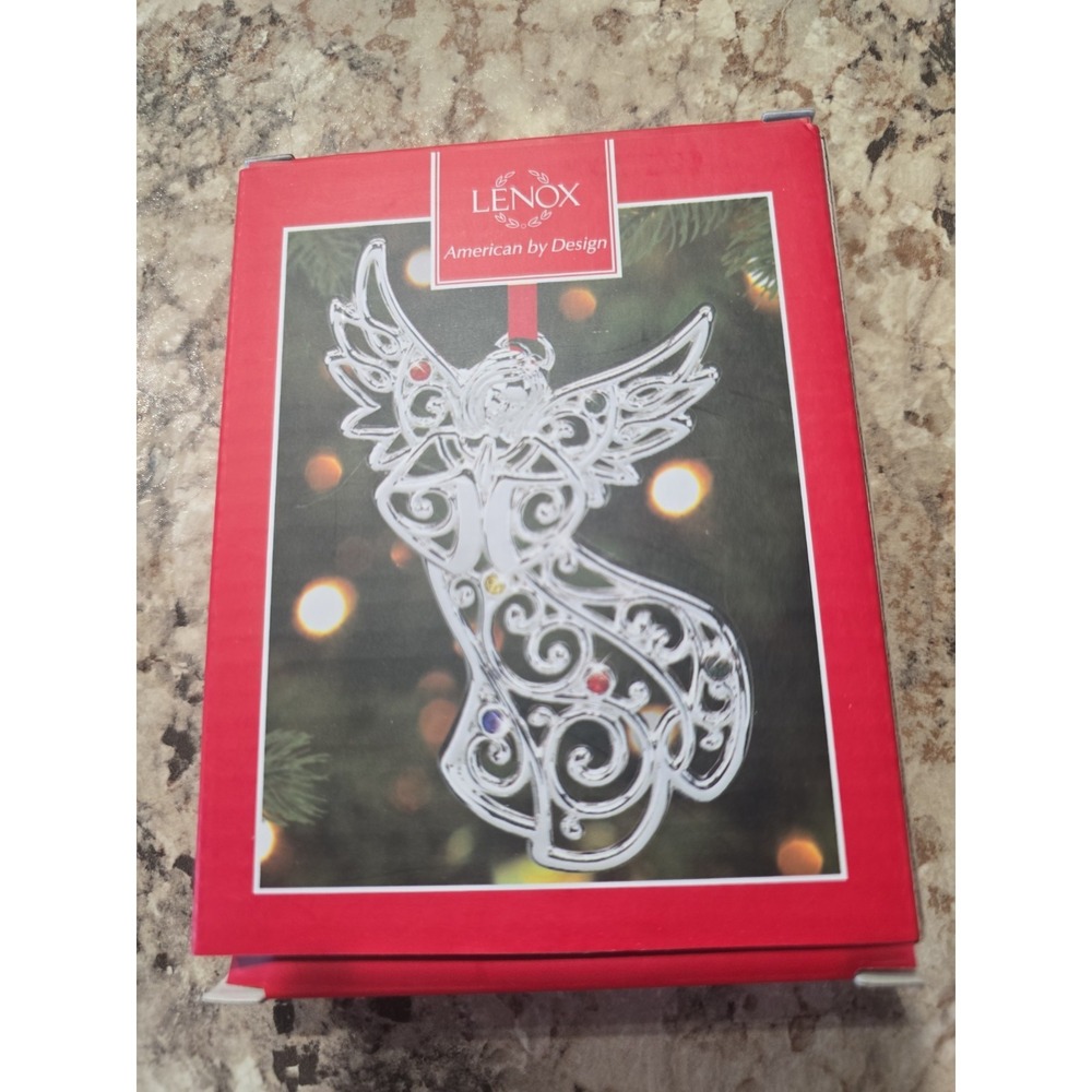 Lenox Sparkle and Scroll Multi‎ Color Angel Holiday Christmas Ornament NIB